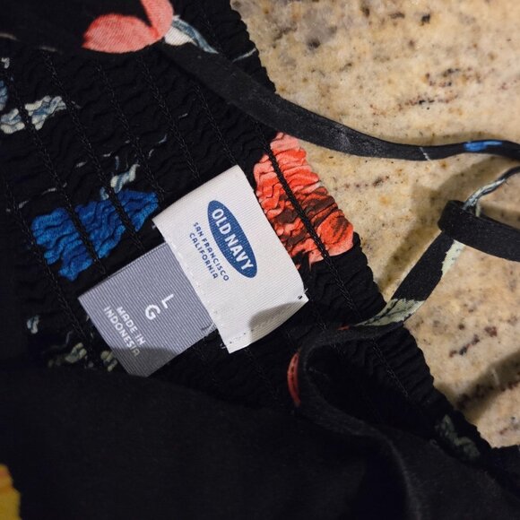 Lot of 2 Old Navy Cami Mini Dress Size L  Floral Smocked A-Line Sleeveless - Picture 12 of 16